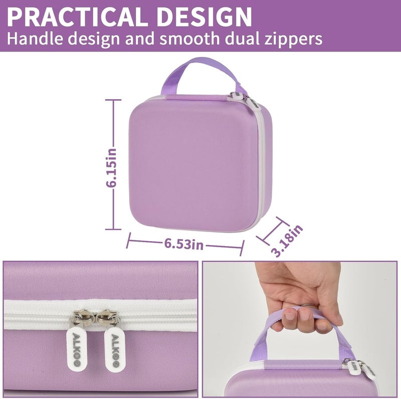 ALKOO Case Compatible with NIIMBOT B21 / B1 Label Maker Wireless Thermal Label Printer, Holder for Inkless Label Maker & Labeling Tapes Refills, with Mesh Pocket for Cable Accessories (Purple) - Image 3